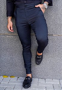 Calça Alfaiataria Skinny Lavagem Jeans Escura