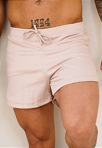 Shorts Canelado Bege