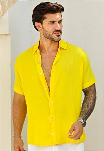 Camisa Viscolinho Amarela