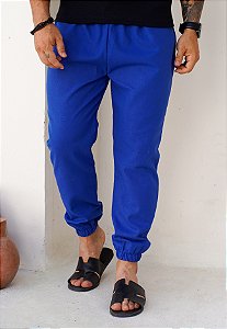 Calça Jogger Linho Azul Royal