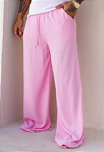 Calça Pantalona Rosa Bebê