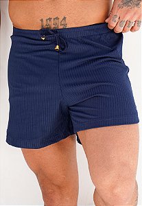 Shorts Canelado Azul Marinho