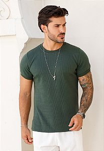 Camiseta Texturizada Verde Militar