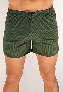 Shorts Canelado Verde Militar