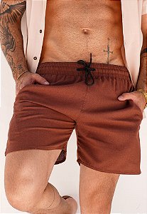 Shorts Linho Marrom