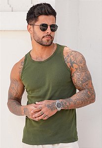 Regata Gringa Algodão Verde Musgo