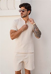 Conjunto Texturizado Zíper Nude