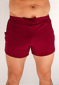 Mini Shorts Viscolycra Vermelho Marsala