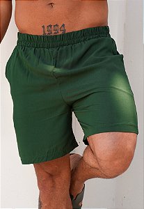 Shorts Viscose Verde Militar