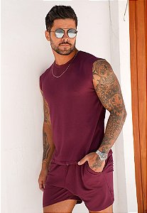 Conjunto Machão Vermelho Marsala