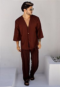 Conjunto Espectro (Blazer + Calça) Marrom Café