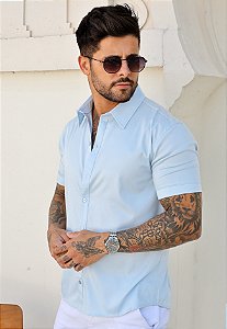 Camisa Social Azul Bebê