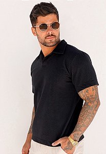Camiseta Tricot Texturizada Preta