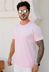 Camiseta Básica Algodão Rosa Bebê