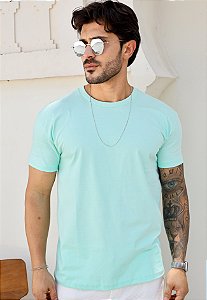 Camiseta Básica Algodão Verde Água