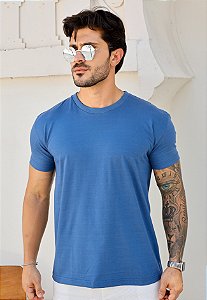 Camiseta Básica Algodão Azul Celeste