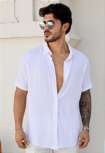 Camisa Plissada Branca