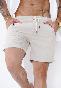 Shorts Alfaiataria Linho Areia