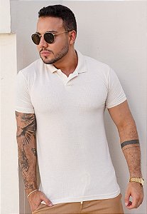 Camiseta Polo Algodão Off White