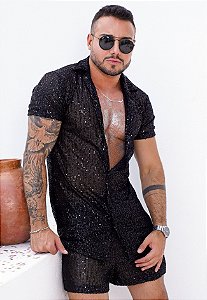 Conjunto Paetê Preto (SOB ENCOMENDA - LEIA A DESCRIÇÃO)