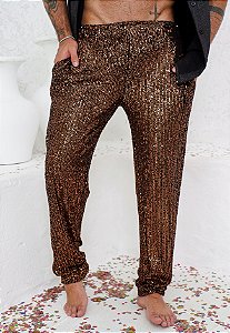 Calça Paetê Cobre (SOB ENCOMENDA - LEIA A DESCRIÇÃO)