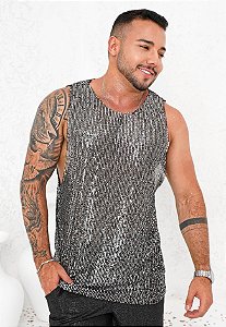 Regata Paetê Grafite (SOB ENCOMENDA - LEIA A DESCRIÇÃO)