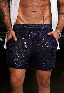 Shorts Paetê Azul Marinho (SOB ENCOMENDA - LEIA A DESCRIÇÃO)