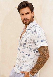 Camisa Viscolinho Estampada