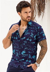 Camisa Viscolinho Estampada