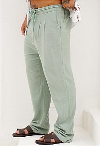 Calça Linho Verde Água