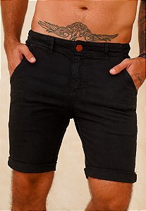 Bermuda Alfaiataria Sarja Preta