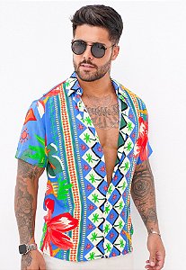 Camisa Viscolinho Estampada