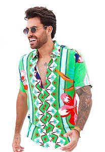 Camisa Viscolinho Estampada