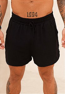 Mini Shorts Viscolinho Preto