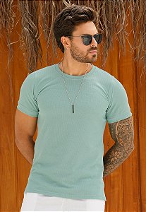 Camiseta Texturizada Verde Água
