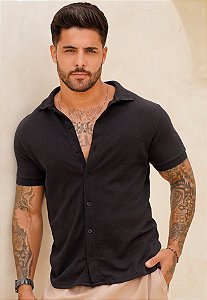 Camisa Texturizada Preta