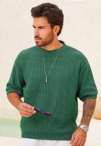 Blusa Oversized Tricot Verde Bandeira