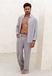 Conjunto Linho Cinza Mescla