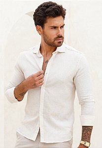 Camisa Manga Longa Linho Off White