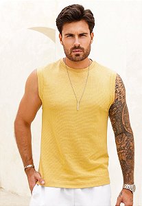 Regata Machão Texturizada Amarela