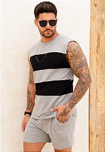 Conjunto Machão Bicolor Cinza