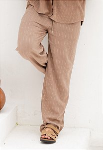 Calça Pantalona Linho Marrom