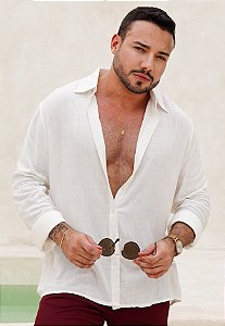 Camisa Oversized Viscolinho Off White
