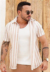 Camisa Viscolinho Listrada