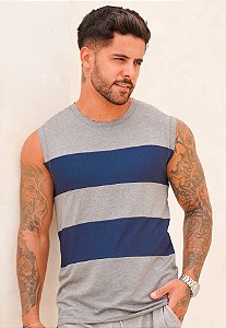Regata Machão Bicolor Cinza