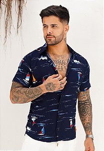 Camisa Viscolinho Estampada