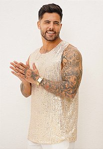 Regata Paetê Dourado Champagne