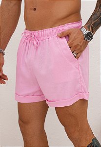 Shorts Barra Italiana Linho Rosa