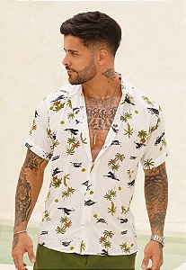 Camisa Viscolinho Estampada
