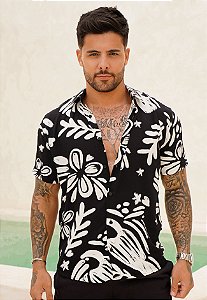 Camisa Viscolinho Estampada